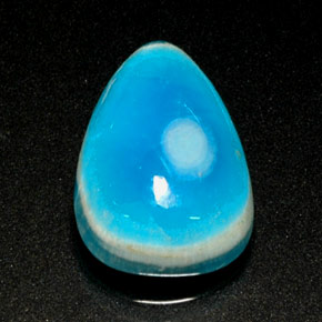 4.76 ct Blue Hemimorphite Gemstone, Hemimorphite Gem in Pear Cabochon Shape for Sale.