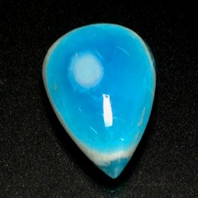 4.76 ct Blue Hemimorphite Stone, Natural Hemimorphite in Pear Cabochon Shape for Sale