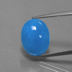 8.80 ct Blue Hemimorphite Gemstone, Hemimorphite Gem in Oval Cabochon Shape for Sale.