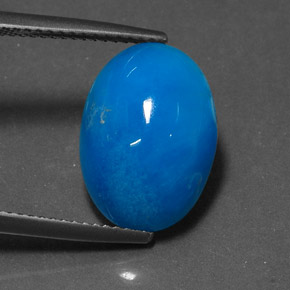 9.09 ct Blue Hemimorphite Gemstone, Hemimorphite Gem in Oval Cabochon Shape for Sale.