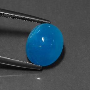 6.25 ct Blue Hemimorphite Gemstone, Hemimorphite Gem in Oval Cabochon Shape for Sale.