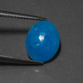 6.27 ct Blue Hemimorphite Gemstone, Hemimorphite Gem in Oval Cabochon Shape for Sale.