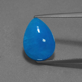 8.79 ct Blue Hemimorphite Gemstone, Hemimorphite Gem in Pear Cabochon Shape for Sale.