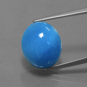 13.12 ct Blue Hemimorphite Gemstone, Hemimorphite Gem in Oval Cabochon Shape for Sale.