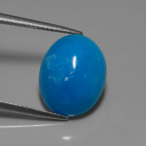 10.57 ct Blue Hemimorphite Gemstone, Hemimorphite Gem in Oval Cabochon Shape for Sale.