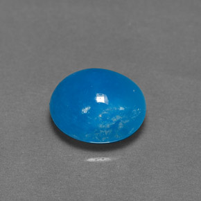6.25 ct Blue Hemimorphite Gemstone, Hemimorphite Gem in Oval Cabochon Shape for Sale.