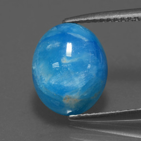 5.42 ct Blue Hemimorphite Gemstone, Hemimorphite Gem in Oval Cabochon Shape for Sale.