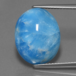 13.34 ct Blue Hemimorphite Gemstone, Hemimorphite Gem in Oval Cabochon Shape for Sale.