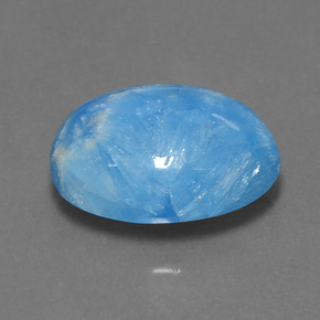13.34 ct Blue Hemimorphite Stone, Natural Hemimorphite in Oval Cabochon Shape for Sale