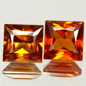 1.62 ct Orange Hessonite Garnet Gemstone, Hessonite Garnet Gem in Princess-Cut Shape for Sale.