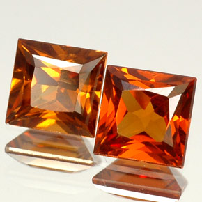 1.62 ct Orange Hessonite Garnet Stone, Natural Hessonite Garnet in Princess-Cut Shape for Sale