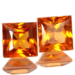 1.38 ct Orange Hessonite Garnet Stone, Natural Hessonite Garnet in Princess-Cut Shape for Sale