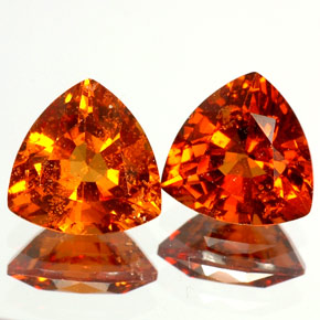 2.59 ct Orange Hessonite Garnet Gemstone, Hessonite Garnet Gem in Trillion Facet Shape for Sale.