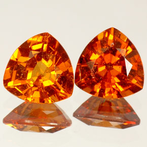 1.66 ct Orange Hessonite Garnet Gemstone, Hessonite Garnet Gem in Trillion Facet Shape for Sale.