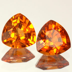 1.66 ct Orange Hessonite Garnet Stone, Natural Hessonite Garnet in Trillion Facet Shape for Sale