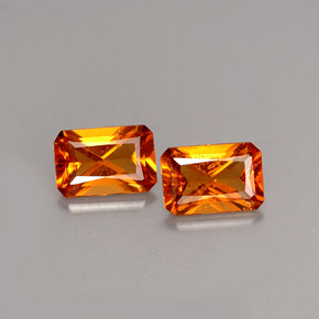 1.25 ct Orange Hessonite Garnet Gemstone, Hessonite Garnet Gem in Octagon Facet Shape for Sale.