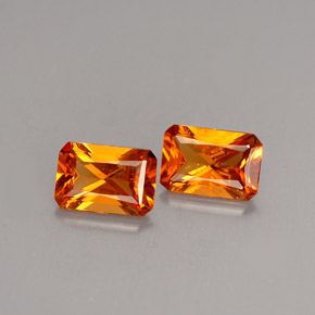 1.25 ct Orange Hessonite Garnet Stone, Natural Hessonite Garnet in Octagon Facet Shape for Sale