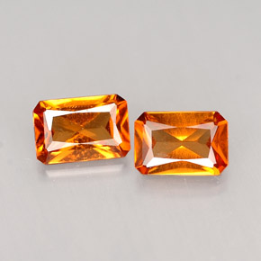 1.25 ct Orange Hessonite Garnet Gemstone, Hessonite Garnet Gem in Octagon / Scissor Cut Shape for Sale.