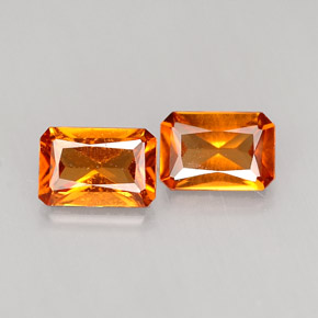 1.25 ct Orange Hessonite Garnet Stone, Natural Hessonite Garnet in Octagon / Scissor Cut Shape for Sale