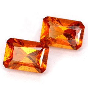 1.31 ct Orange Hessonite Garnet Stone, Natural Hessonite Garnet in Octagon / Scissor Cut Shape for Sale