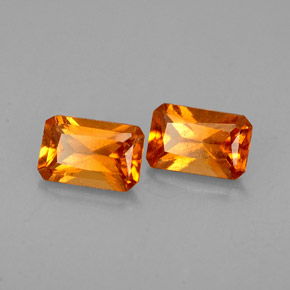 1.27 ct Orange Hessonite Garnet Stone, Natural Hessonite Garnet in Octagon / Scissor Cut Shape for Sale
