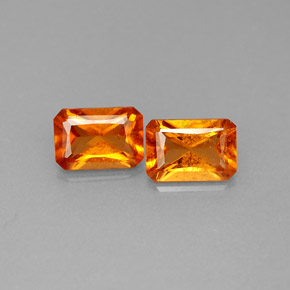 1.37 ct Orange Hessonite Garnet Gemstone, Hessonite Garnet Gem in Octagon / Scissor Cut Shape for Sale.