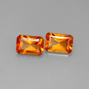 1.37 ct Orange Hessonite Garnet Stone, Natural Hessonite Garnet in Octagon / Scissor Cut Shape for Sale