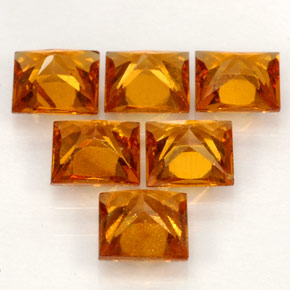 Hessonite Garnet Gemstone in 4.5 x 4.5 mm Size for Sale, Hessonite Garnet Stone in Mandarin Orange Color