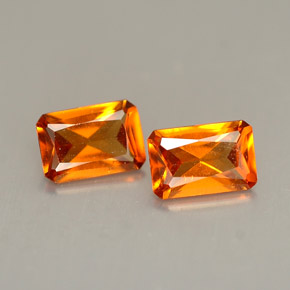 1.13 ct Orange Hessonite Garnet Stone, Natural Hessonite Garnet in Octagon / Scissor Cut Shape for Sale