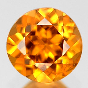 0.69 ct Orange Hessonite Garnet Gemstone, Hessonite Garnet Gem in Round Facet Shape for Sale.