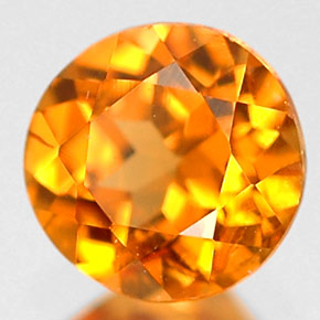 0.69 ct Orange Hessonite Garnet Stone, Natural Hessonite Garnet in Round Facet Shape for Sale