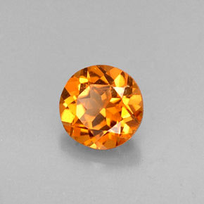 0.65 ct Orange Hessonite Garnet Stone, Natural Hessonite Garnet in Round Facet Shape for Sale