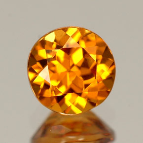 0.80 ct Orange Hessonite Garnet Gemstone, Hessonite Garnet Gem in Round Facet Shape for Sale.
