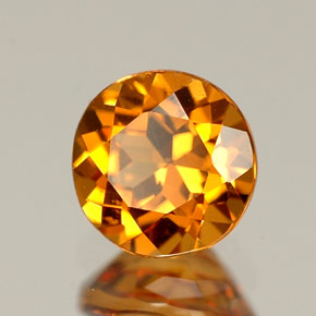 0.80 ct Orange Hessonite Garnet Stone, Natural Hessonite Garnet in Round Facet Shape for Sale