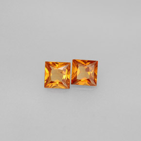 0.70 ct Orange Hessonite Garnet Stone, Natural Hessonite Garnet in Princess-Cut Shape for Sale
