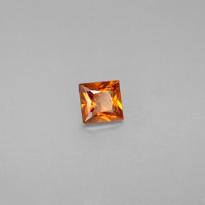 0.38 ct Orange Hessonite Garnet Stone, Natural Hessonite Garnet in Princess-Cut Shape for Sale