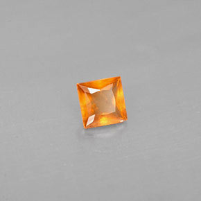 0.32 ct Orange Hessonite Garnet Stone, Natural Hessonite Garnet in Princess-Cut Shape for Sale