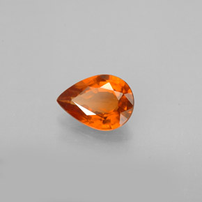 0.84 ct Orange Hessonite Garnet Stone, Natural Hessonite Garnet in Pear Facet Shape for Sale