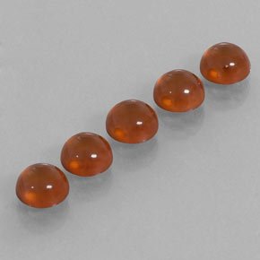 6.17 ct Orange Hessonite Garnet Gemstone, Hessonite Garnet Gem in Round Cabochon Shape for Sale.