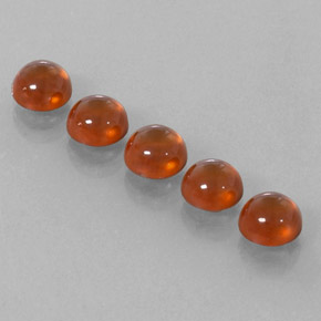 6.09 ct Orange Hessonite Garnet Stone, Natural Hessonite Garnet in Round Cabochon Shape for Sale