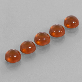 Hessonite Garnet Gemstone in 6 mm (calibrated) Size for Sale, Hessonite Garnet Stone in Mandarin Orange Color