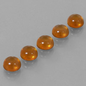 Hessonite Garnet Gemstone in 6 mm (calibrated) Size for Sale, Hessonite Garnet Stone in Mandarin Orange Color