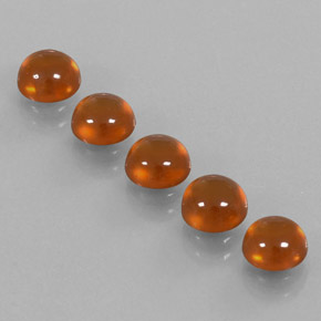 6.04 ct Orange Hessonite Garnet Gemstone, Hessonite Garnet Gem in Round Cabochon Shape for Sale.