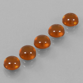 6.04 ct Orange Hessonite Garnet Stone, Natural Hessonite Garnet in Round Cabochon Shape for Sale