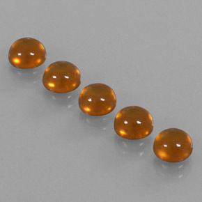6.01 ct Orange Hessonite Garnet Gemstone, Hessonite Garnet Gem in Round Cabochon Shape for Sale.