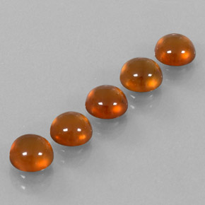 5.94 ct Orange Hessonite Garnet Stone, Natural Hessonite Garnet in Round Cabochon Shape for Sale