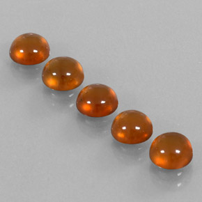 Hessonite Garnet Gemstone in 6 mm (calibrated) Size for Sale, Hessonite Garnet Stone in Mandarin Orange Color