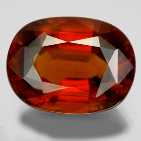 22.77 ct Orange Hessonite Garnet Gemstone, Hessonite Garnet Gem in Oval Facet Shape for Sale.