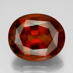 13.00 ct Orange Hessonite Garnet Gemstone, Hessonite Garnet Gem in Oval Facet Shape for Sale.