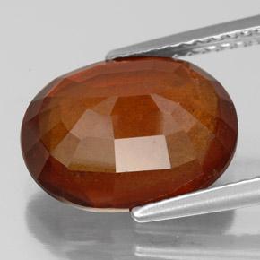 Hessonite Garnet Gemstone in 12.9 x 9.8 mm Size for Sale, Hessonite Garnet Stone in Reddish Orange Color